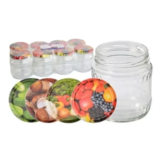 MT sklenice zavařovací 480ml TWIST 82 + víčka mix (8ks)