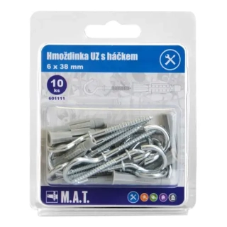 MT hmoždinka UZ 6x38mm s háčkem ZB (10ks)