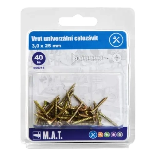 MT vrut un.celozávit 3,0x 25mm ZZ (40ks)