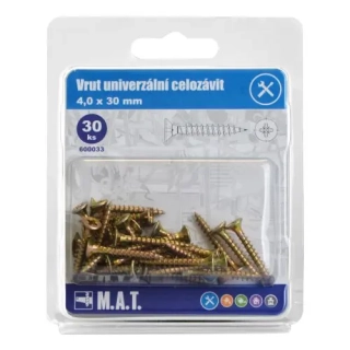 MT vrut un.celozávit 4,0x 30mm ZZ (30ks)