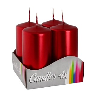 MT svíčka adventní 80x40mm ČRV metalická lesk. (4ks)