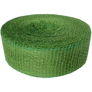 BIOM Jutová stuha 5 cm, 25 m - sv. zelená