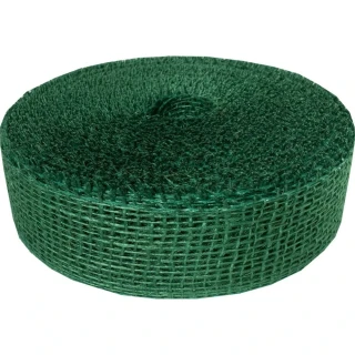 BIOM Jutová stuha 5 cm, 25 m - tm. zelená