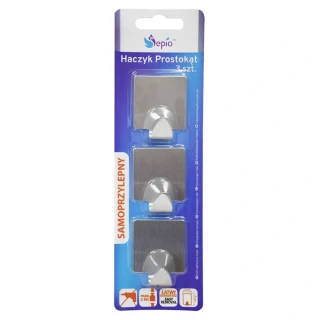 MT háček hranatý samolepicí nerez (3ks)