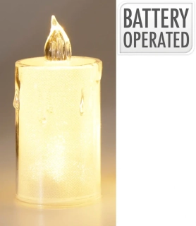 MT dekorace SVÍČKA 10,5cm LED TRA