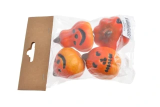 Canea Dekorační dýně Halloween 4,5–5,5 cm – oranžové, 4 ks