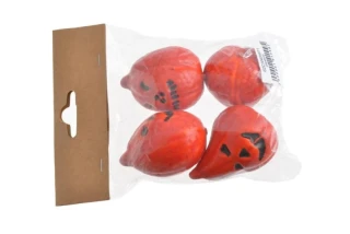 Canea Dekorační dýně Halloween oranžová 4 ks 4,5 cm