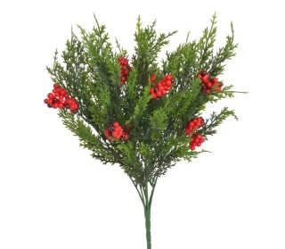 Canea Umělá jehličnatá větvička s bobulemi 45 cm
