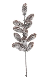 Canea Zasněžená větvička s šiškami – 57 cm